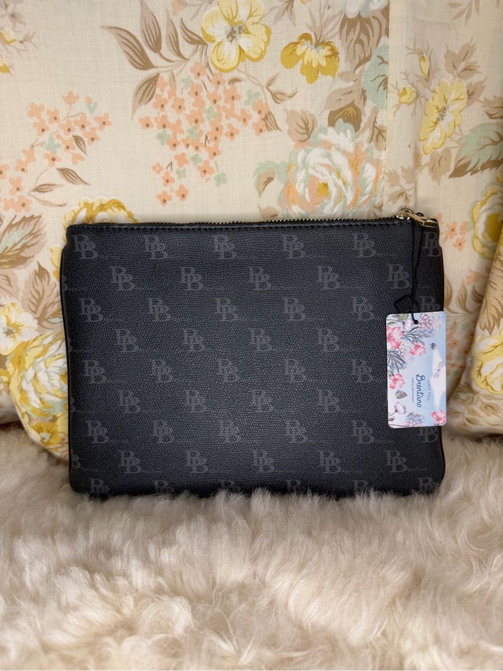 3/$20 Black Monogram Clutch - BB Pattern with Tassle